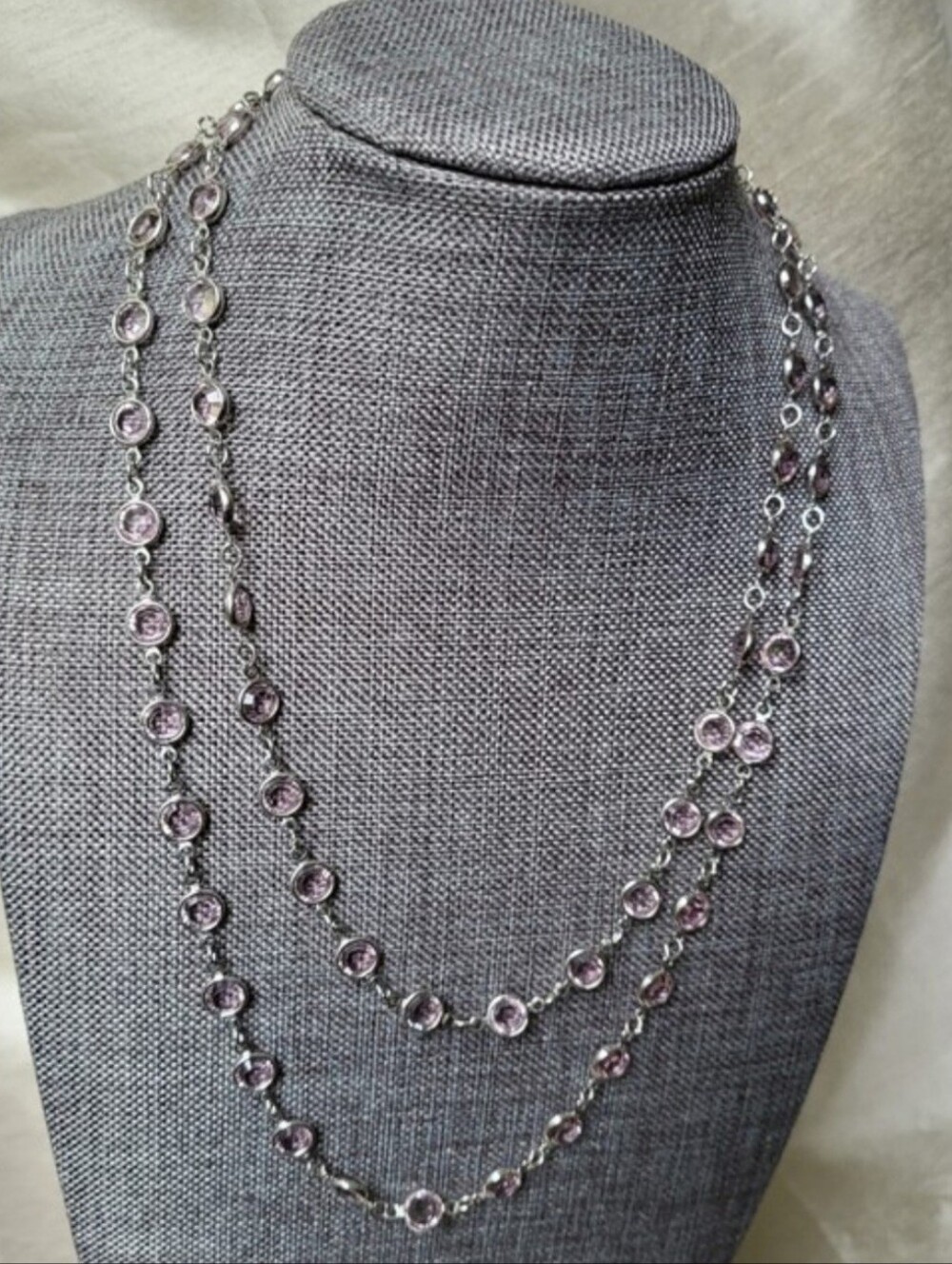 Touchstone Crystal by Swarovski Chanelle Necklace Light Amethyst 4488NF